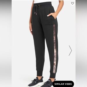 Bebe Sport Sequin Stripe Joggers